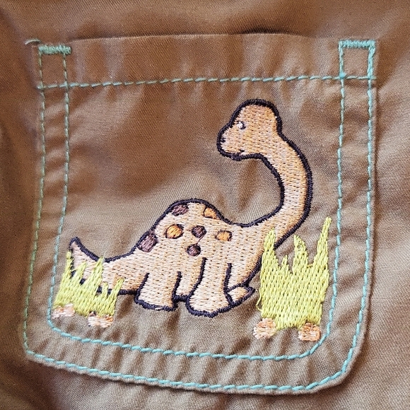 Khaki green embrodiered lined overalls - Picture 4 of 6